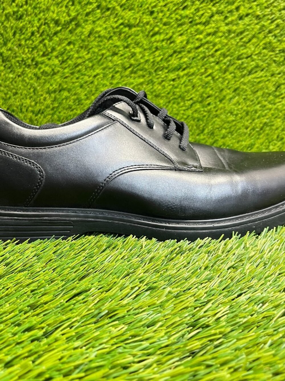 Nunn Bush Wade Mens‎ Size 12 Black Classic Leather Plain Toe Oxford Dress Shoes